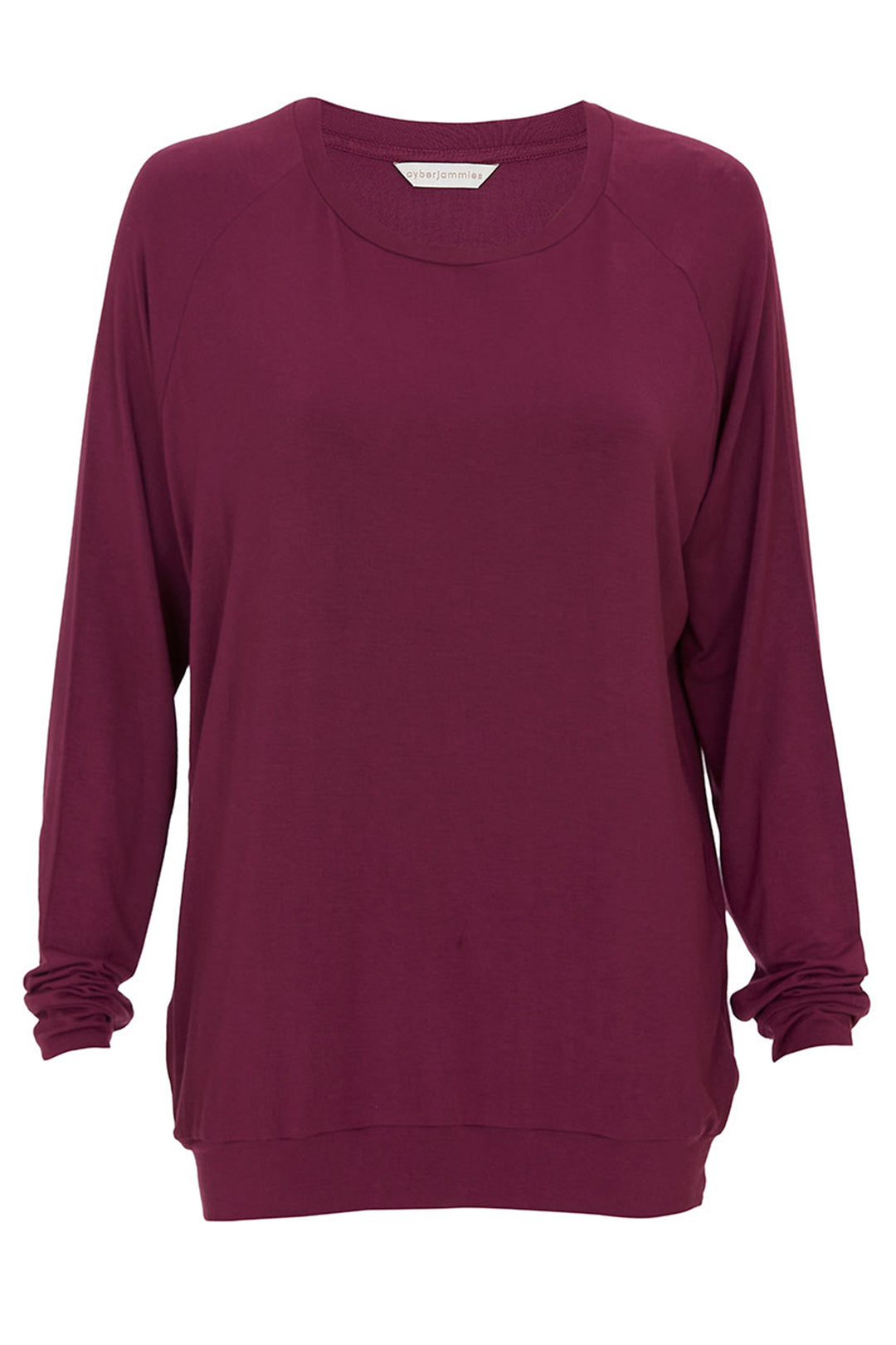 Maroon long-sleeve top on a white background
