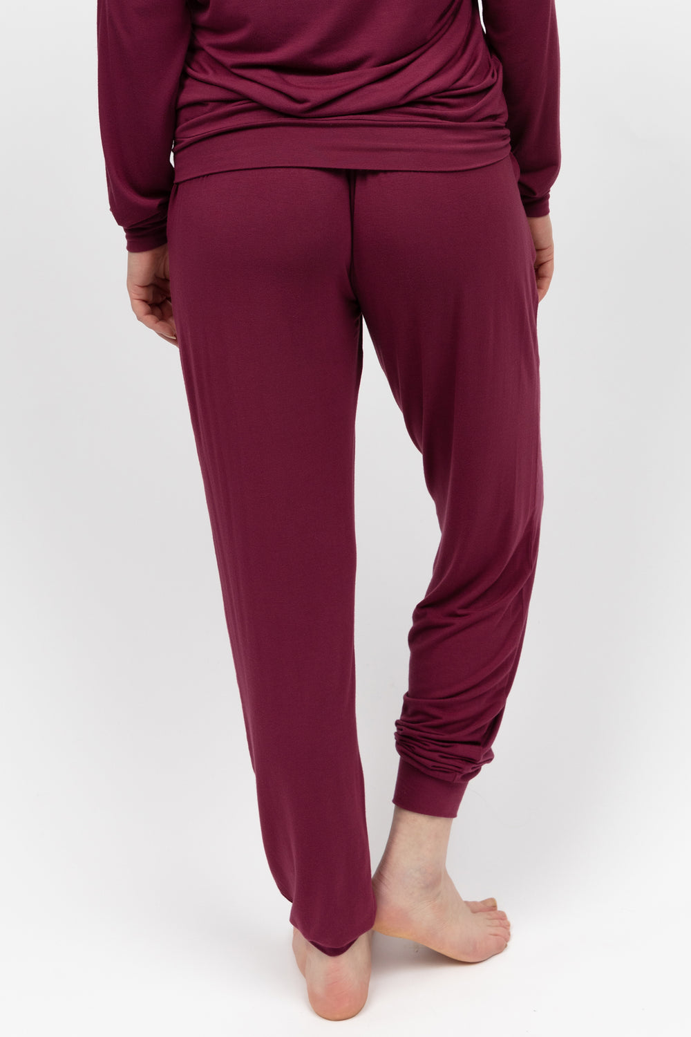 Maroon loungewear set on a white background