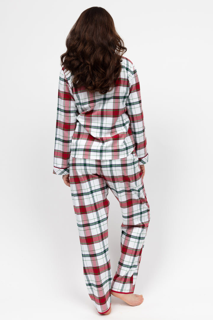 Cyberjammies 5139 Blaze Red Brushed Check Pyjama Top