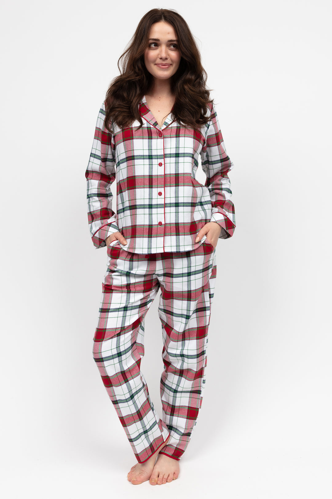 Cyberjammies 5140 Blaze Red Brushed Check Pyjama Bottoms