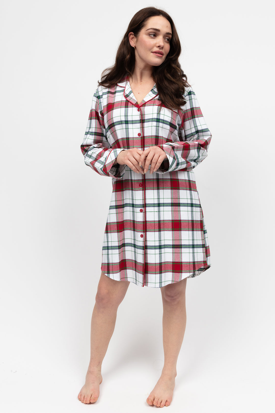 Cyberjammies 5141 Blaze Red Brushed Long Sleeved NightShirt