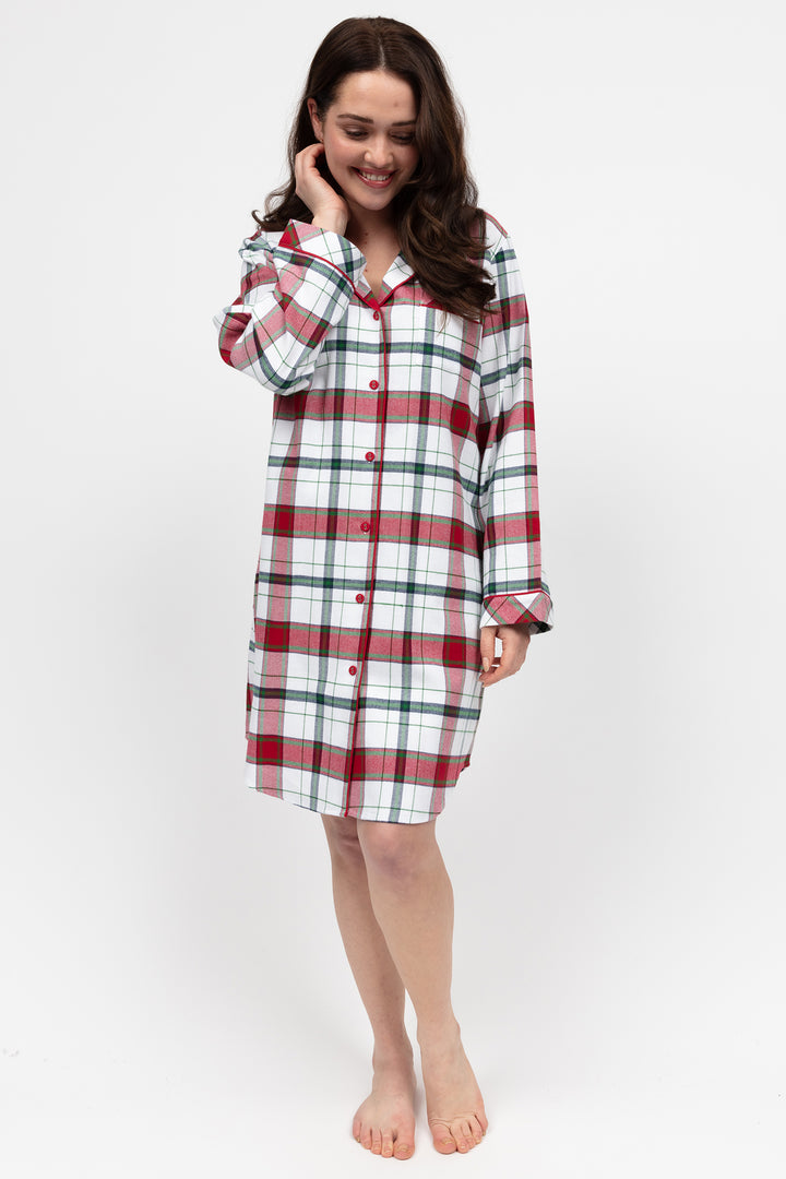 Cyberjammies 5141 Blaze Red Brushed Long Sleeved NightShirt