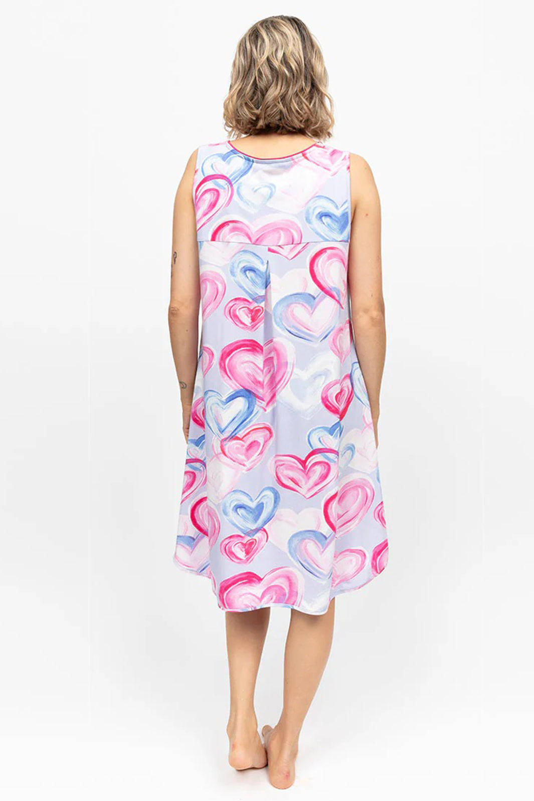 Cyberjammies 5234 Pink Chloe Heart Printed Jersey Swing Nightdress