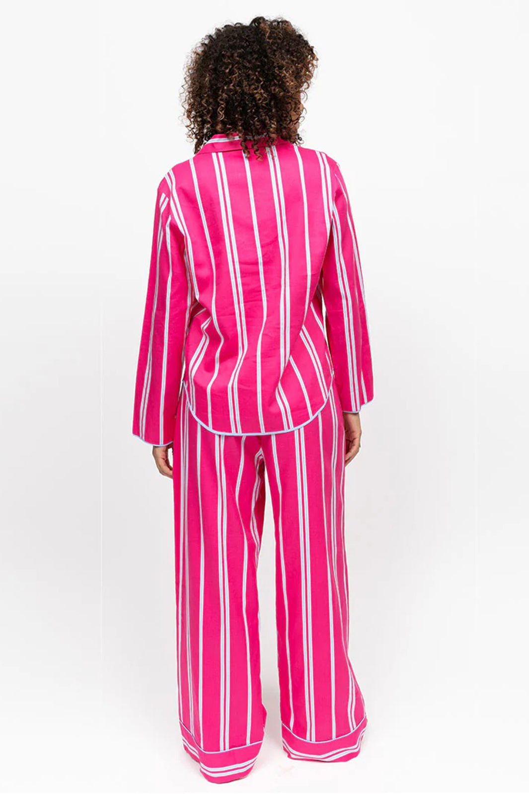 Cyberjammies 5235 Pink Chloe Printed Stripe Long Sleeve Pyjama Top