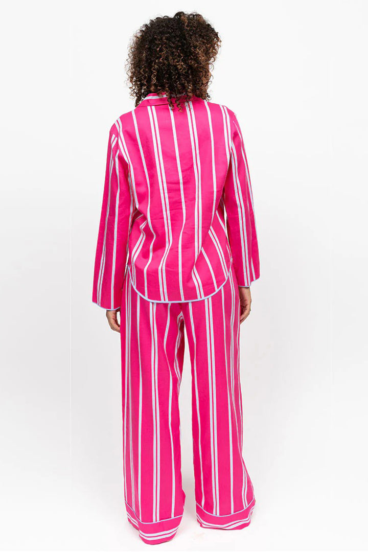 Cyberjammies 5235 Pink Chloe Printed Stripe Long Sleeve Pyjama Top