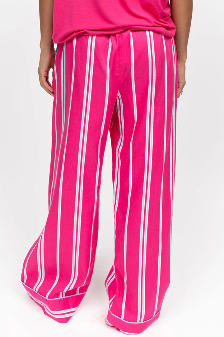 Cyberjammies 5236 Pink Chloe Printed Stripe Wide Leg Pyjama Bottoms