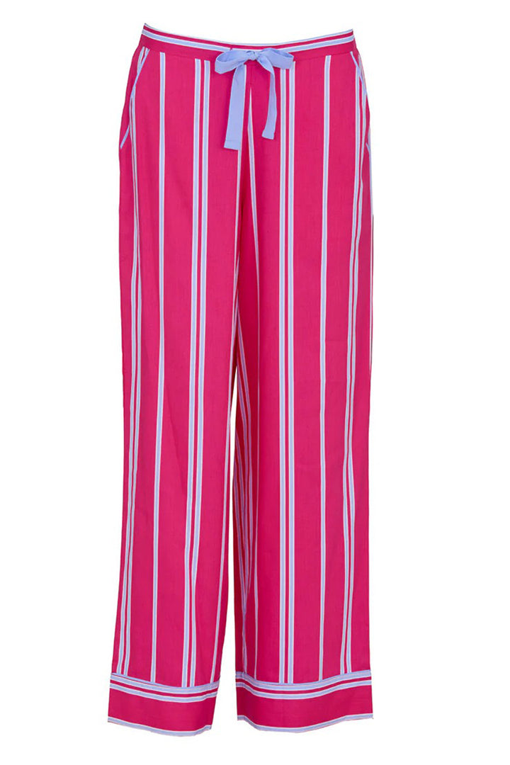 Cyberjammies 5236 Pink Chloe Printed Stripe Wide Leg Pyjama Bottoms