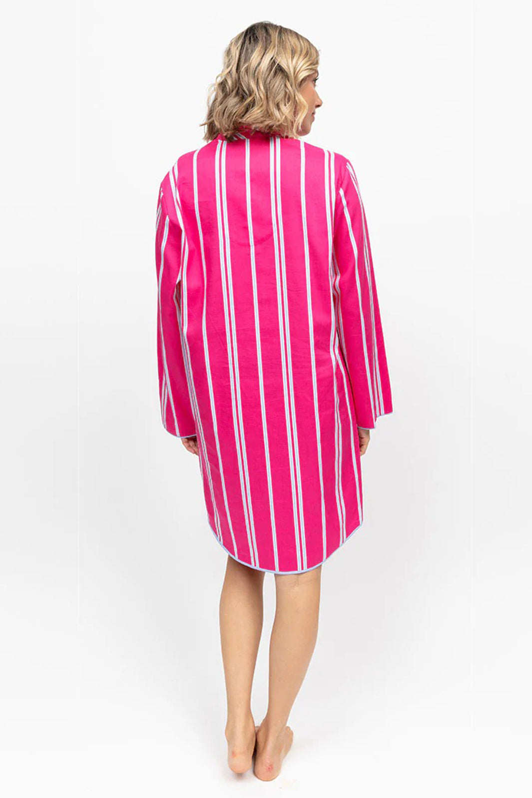 Cyberjammies 5239 Pink Chloe Printed Stripe Long Sleeve Nightshirt