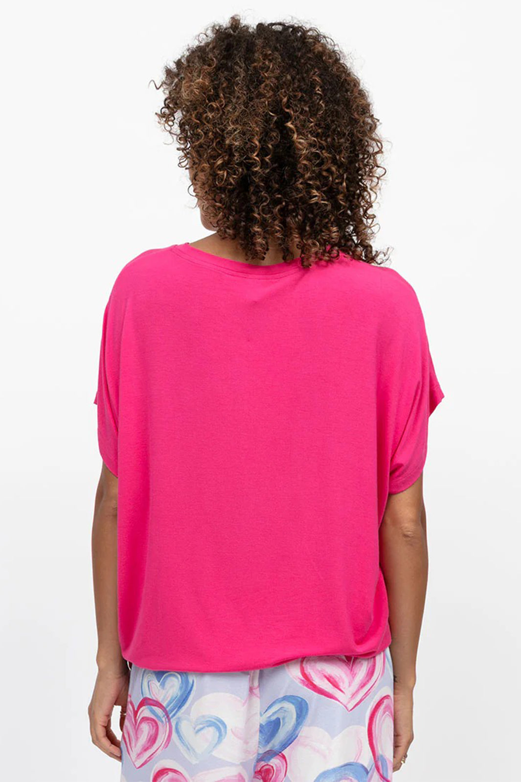 Cyberjammies 5241 Pink Chloe Slouch Jersey Cap Sleeve Pyjama Top