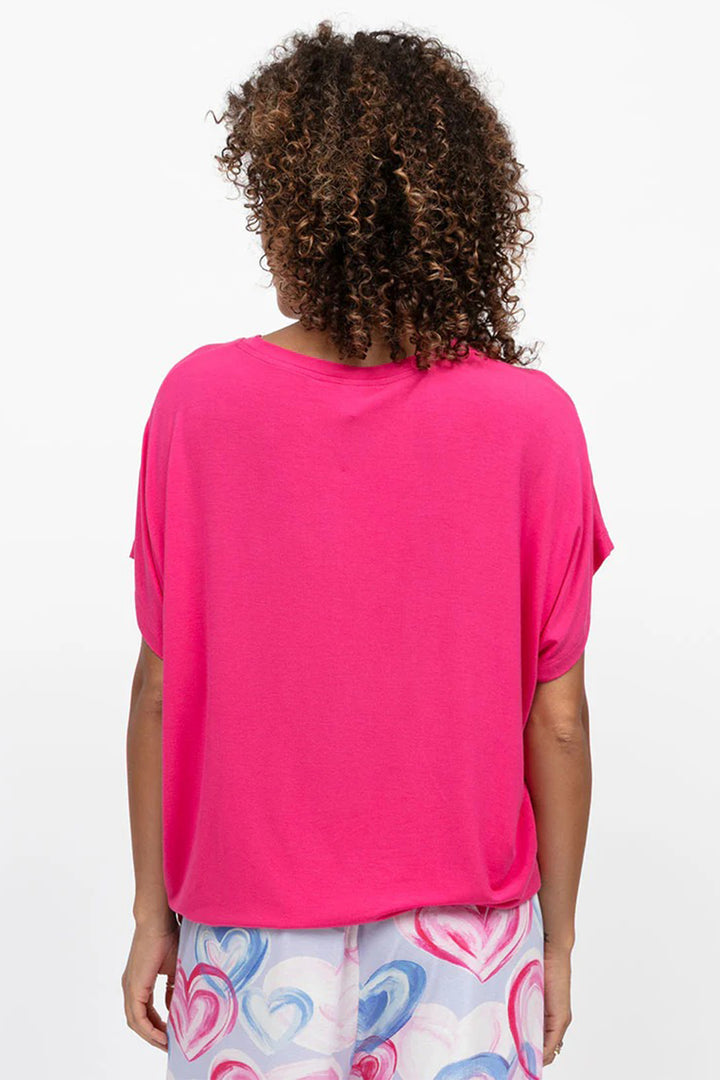 Cyberjammies 5241 Pink Chloe Slouch Jersey Cap Sleeve Pyjama Top