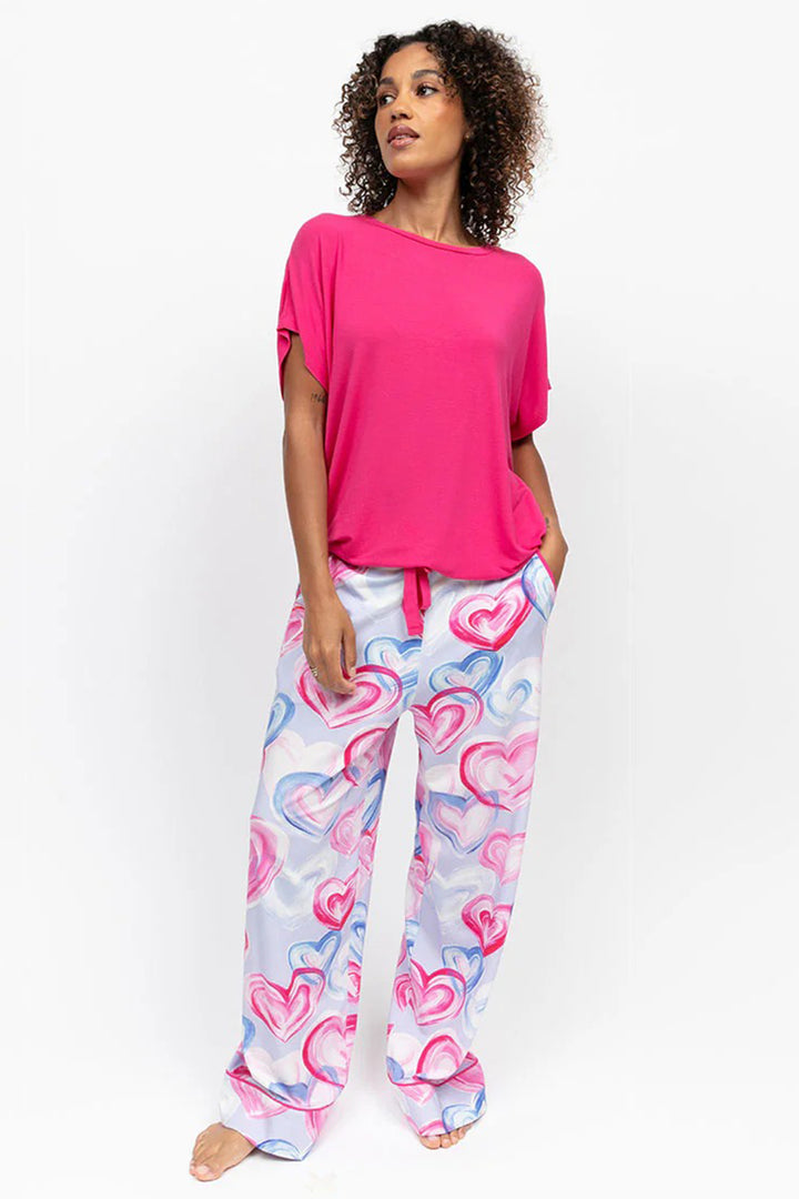 Cyberjammies 5241 Pink Chloe Slouch Jersey Cap Sleeve Pyjama Top