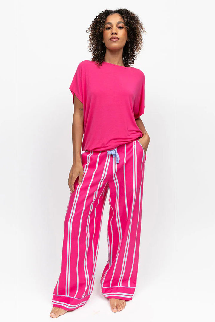 Cyberjammies 5241 Pink Chloe Slouch Jersey Cap Sleeve Pyjama Top