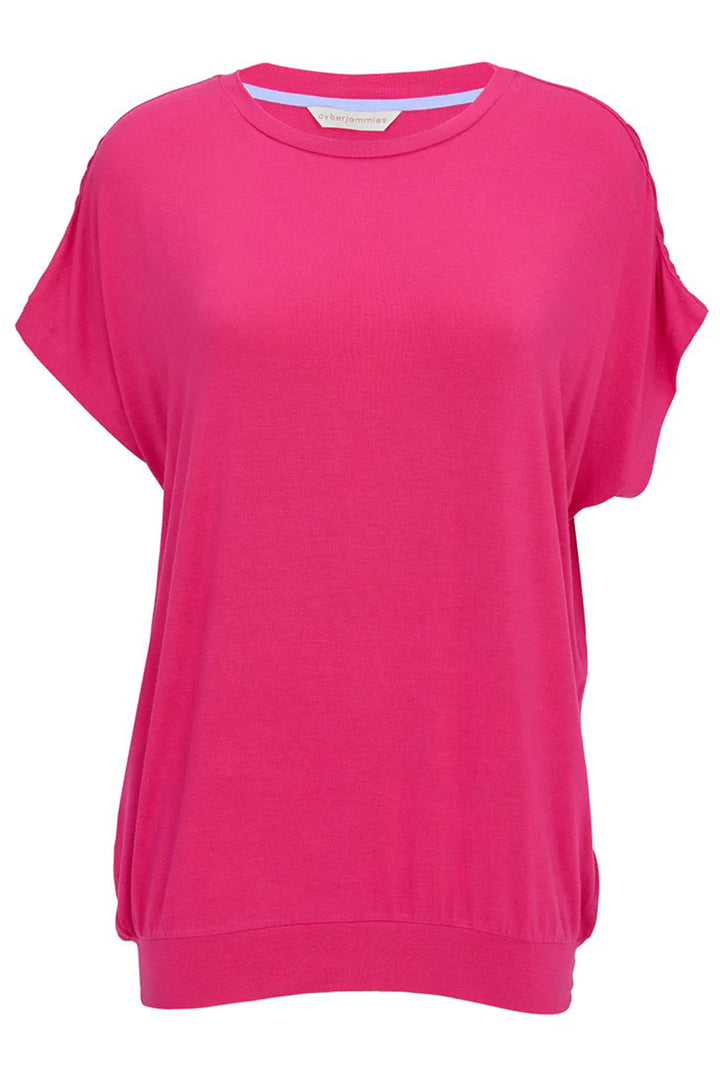 Cyberjammies 5241 Pink Chloe Slouch Jersey Cap Sleeve Pyjama Top