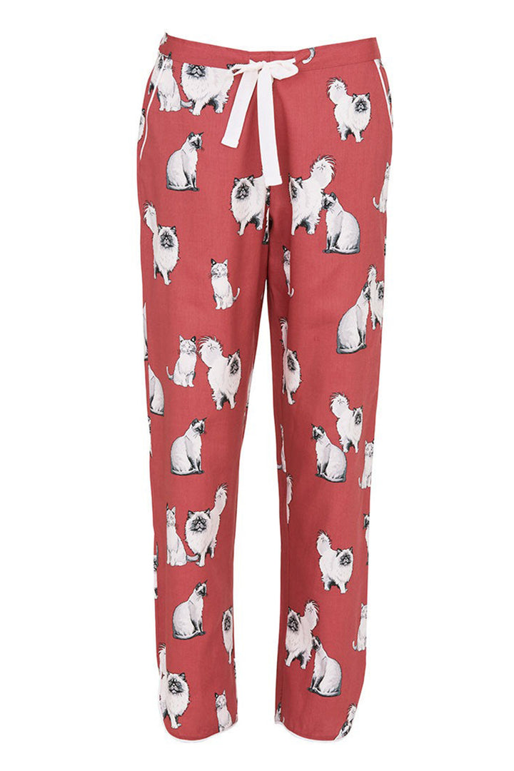 Cyberjammies 5291 Terracotta Josie Cat Print Pyjama Bottoms