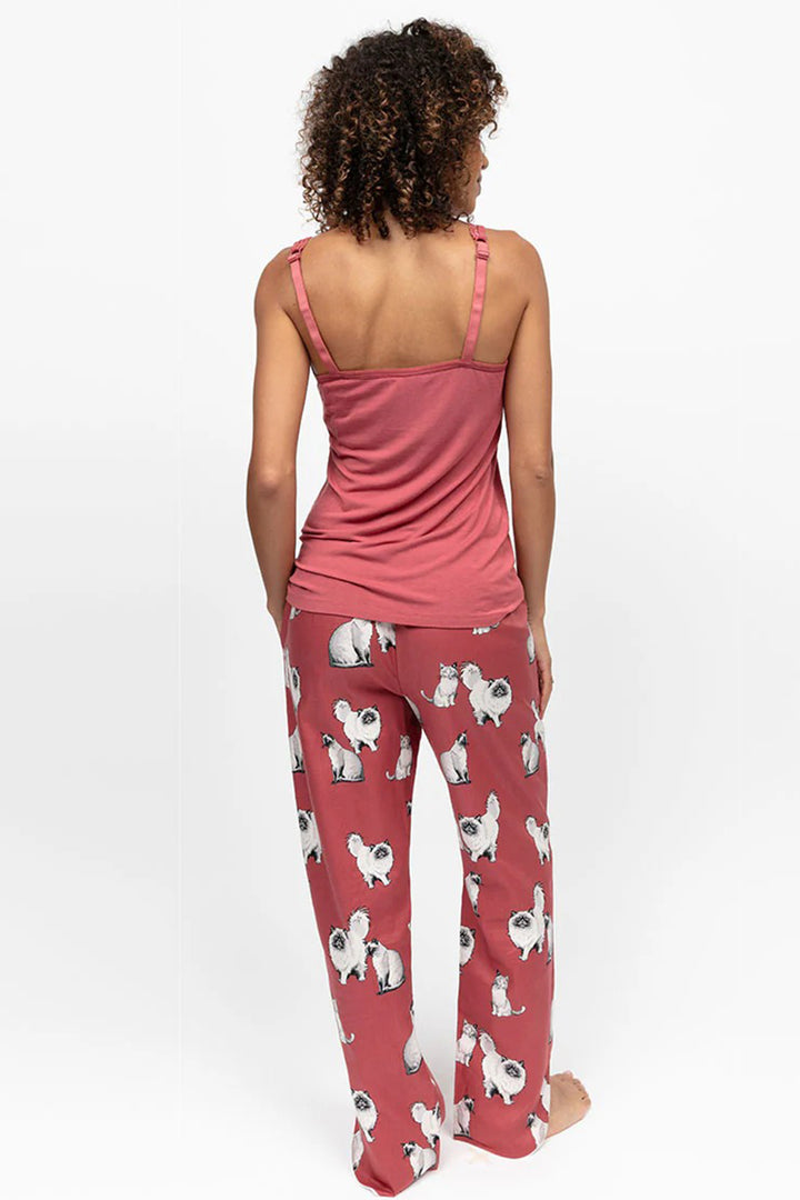 Cyberjammies 5307 Terracotta Josie Jersey Lace Trim Hidden Support Vest