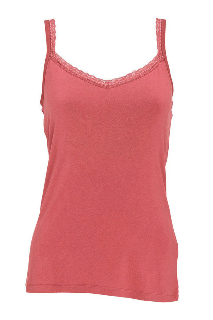 Cyberjammies 5307 Terracotta Josie Jersey Lace Trim Hidden Support Vest