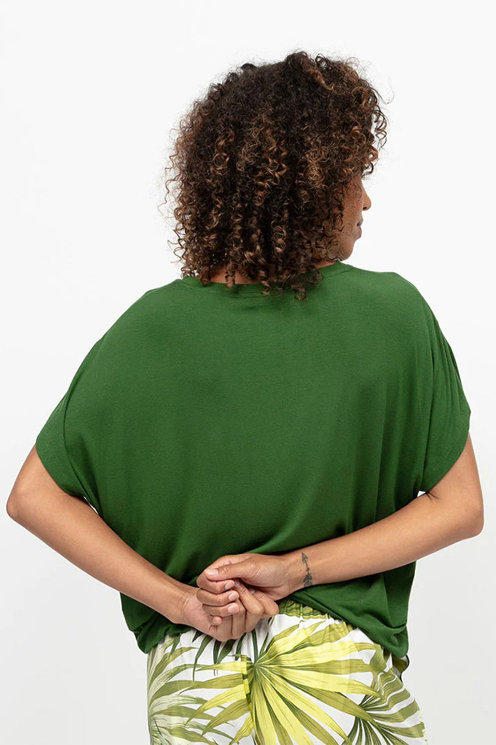 Cyberjammies 5363 Green Charlie Slouch Jersey Cap Sleeve Pyjama Top