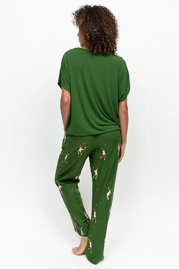 Cyberjammies 5363 Green Charlie Slouch Jersey Cap Sleeve Pyjama Top