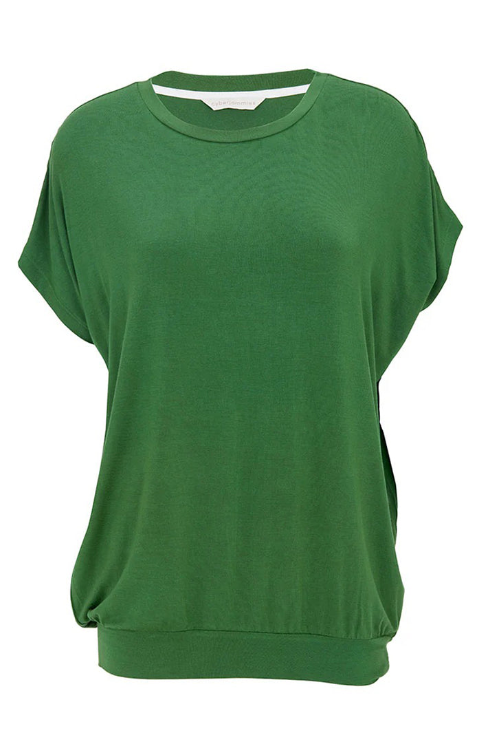 Cyberjammies 5363 Green Charlie Slouch Jersey Cap Sleeve Pyjama Top