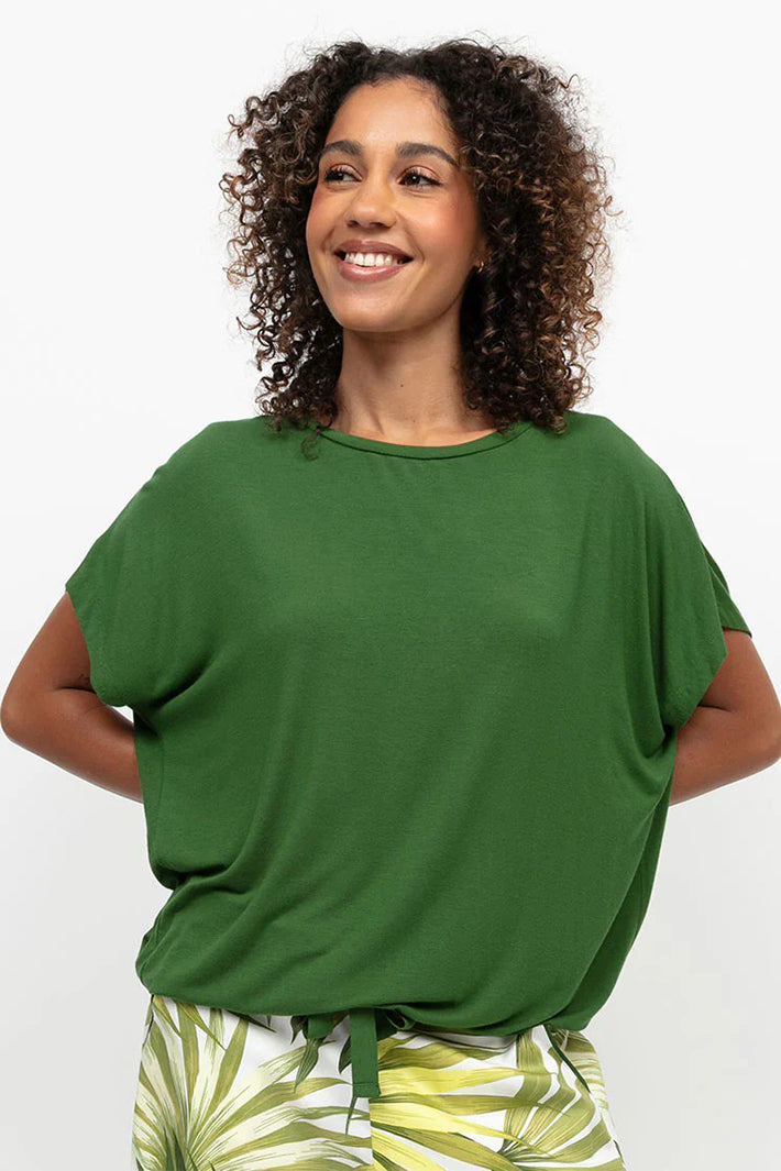 Cyberjammies 5363 Green Charlie Slouch Jersey Cap Sleeve Pyjama Top