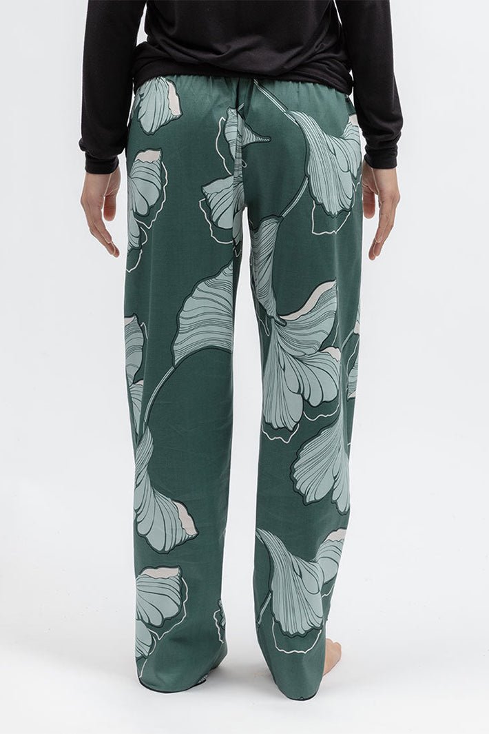 Cyberjammies 5573 Grace Green Floral Print Pyjama Bottoms, back view