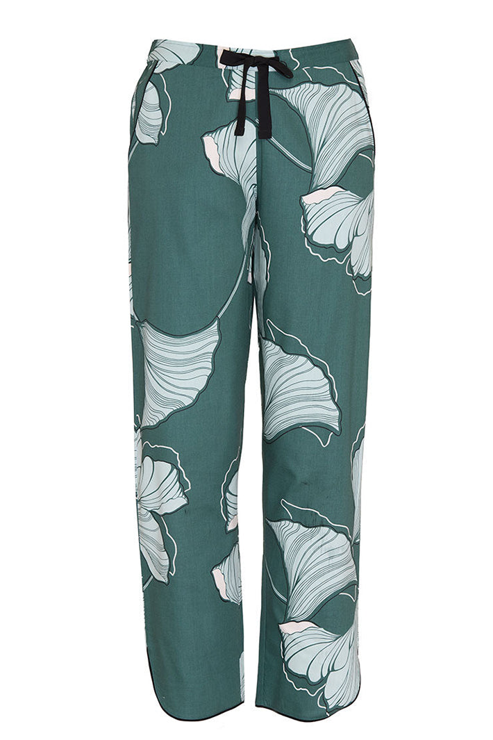 Cyberjammies 5573 Grace Green Floral Print Pyjama Bottoms, flat lay