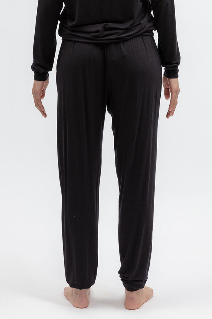 Cyberjammies 5581 Grace Black Jersey Pyjama Bottoms, back view