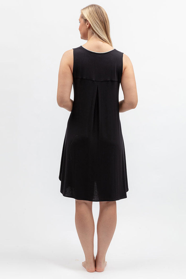 Cyberjammies 5584 Grace Black Jersey Swing Nightdress, back view