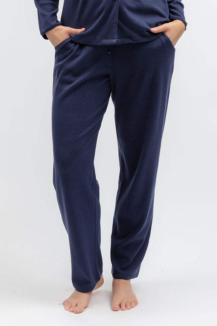 Cyberjammies 5621 Celestial Nights Navy Ribbed Jersey Pyjama Bottoms, front view
