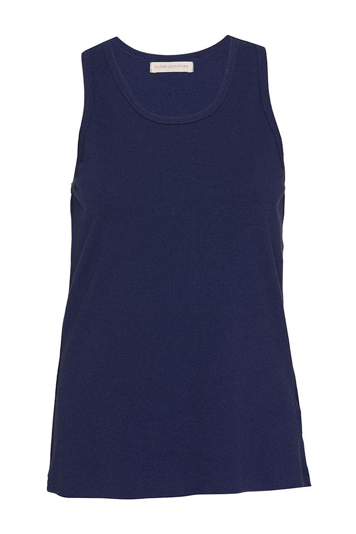 Cyberjammies 5622 Celestial Nights Navy Ribbed Jersey Vest, flat lay