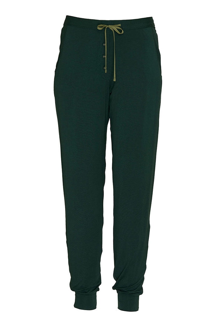 Cyberjammies 5657 Ember Dark Green Jersey Pyjama Bottoms, flat lay