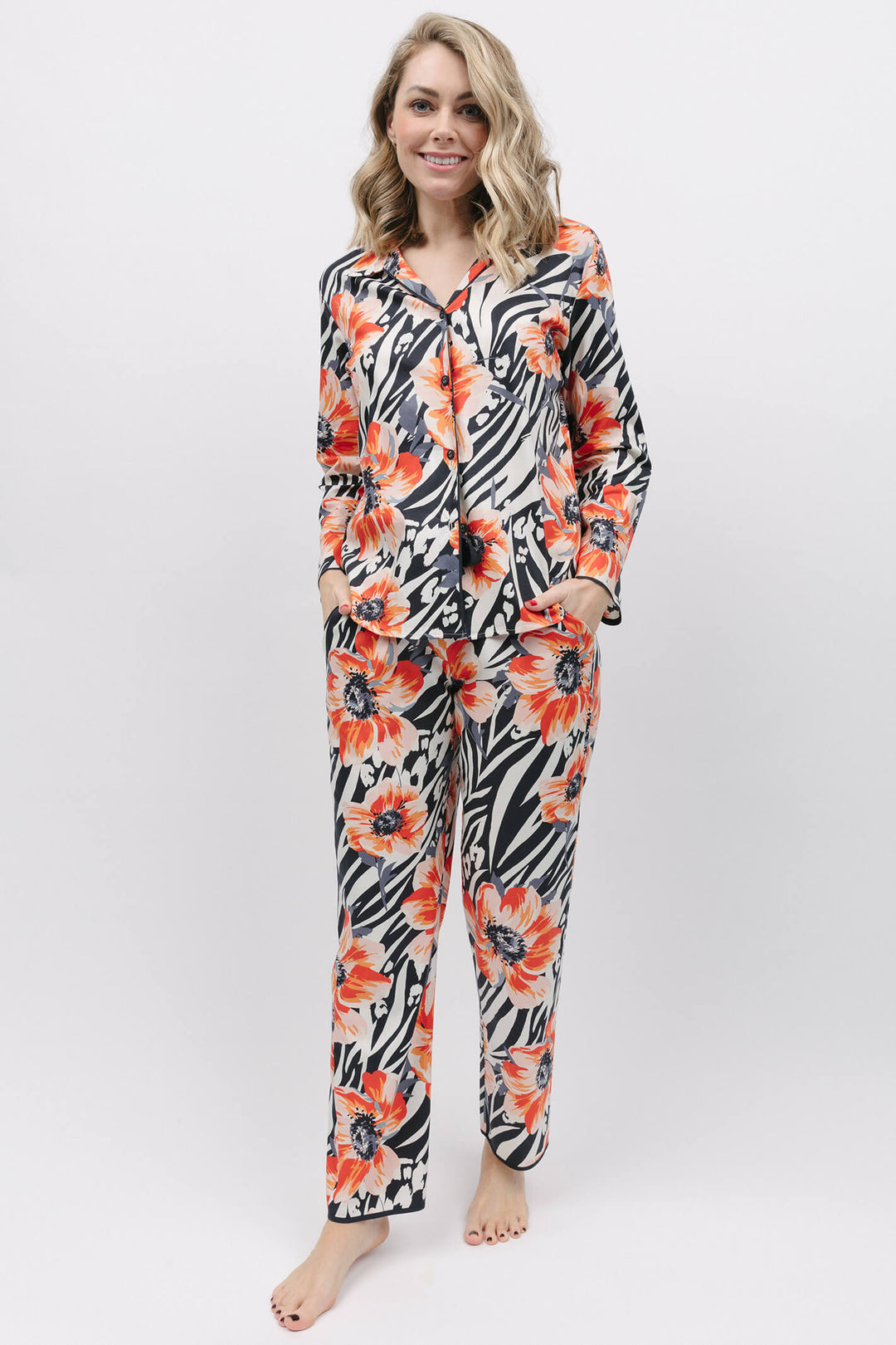 Cyberjammies 9771 Nicole Animal Floral Print Long Sleeve Pyjama Top - Shirley Allum Boutique