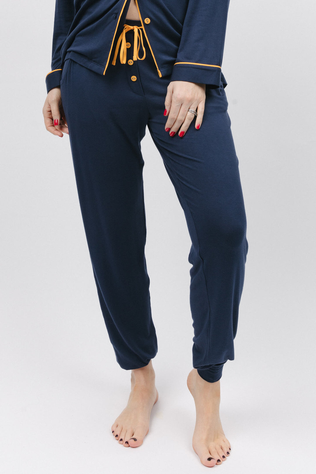 Cyberjammies 9806 Cosmo Navy Knit Pyjama Pants - Shirley Allum Boutique