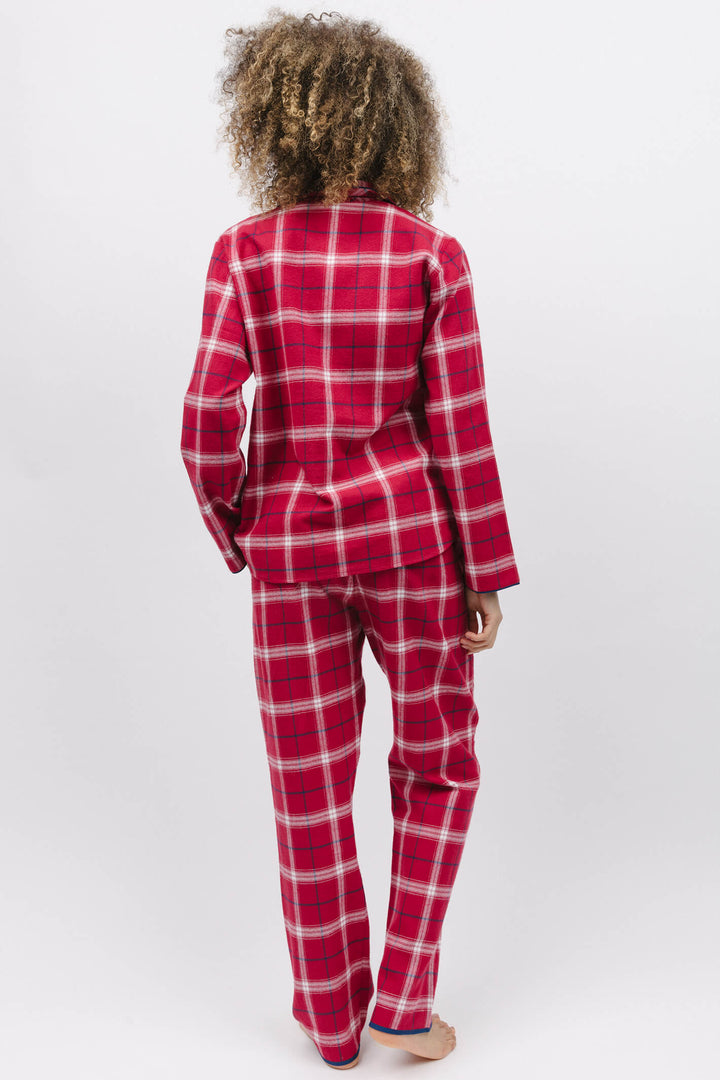 Cyberjammies 9882 Noel Womens Super Cosy Red Check Pyjama Top - Shirley Allum Boutique