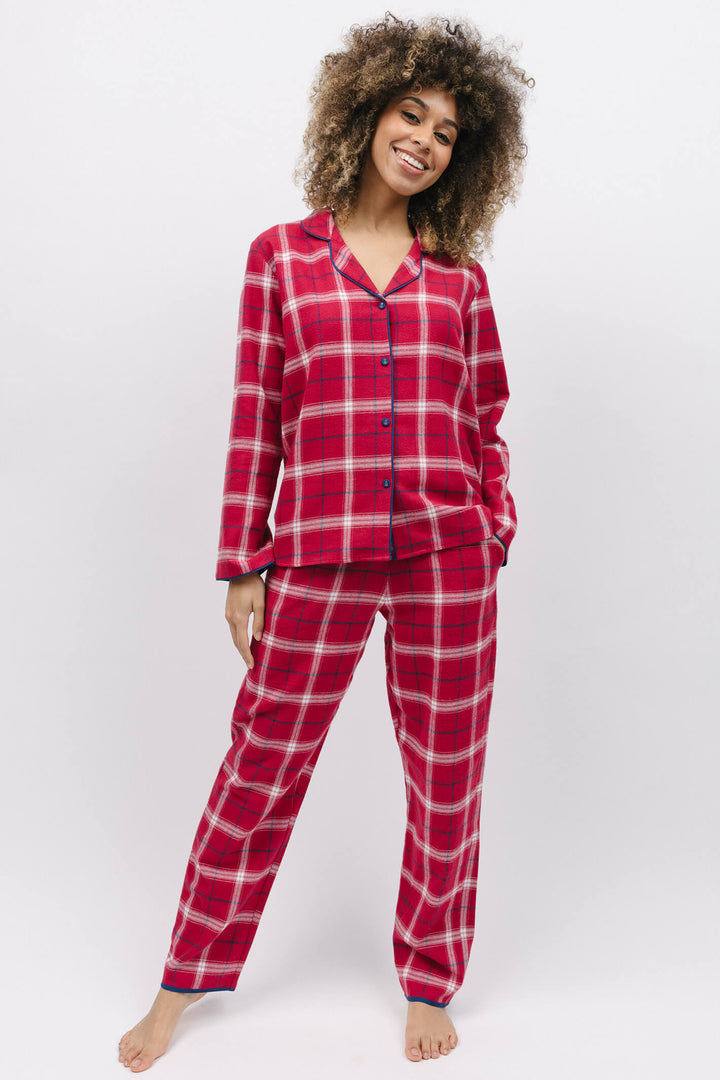 Cyberjammies 9883 Noel Womens Super Cosy Red Check Pyjama Pants - Shirley Allum Boutique