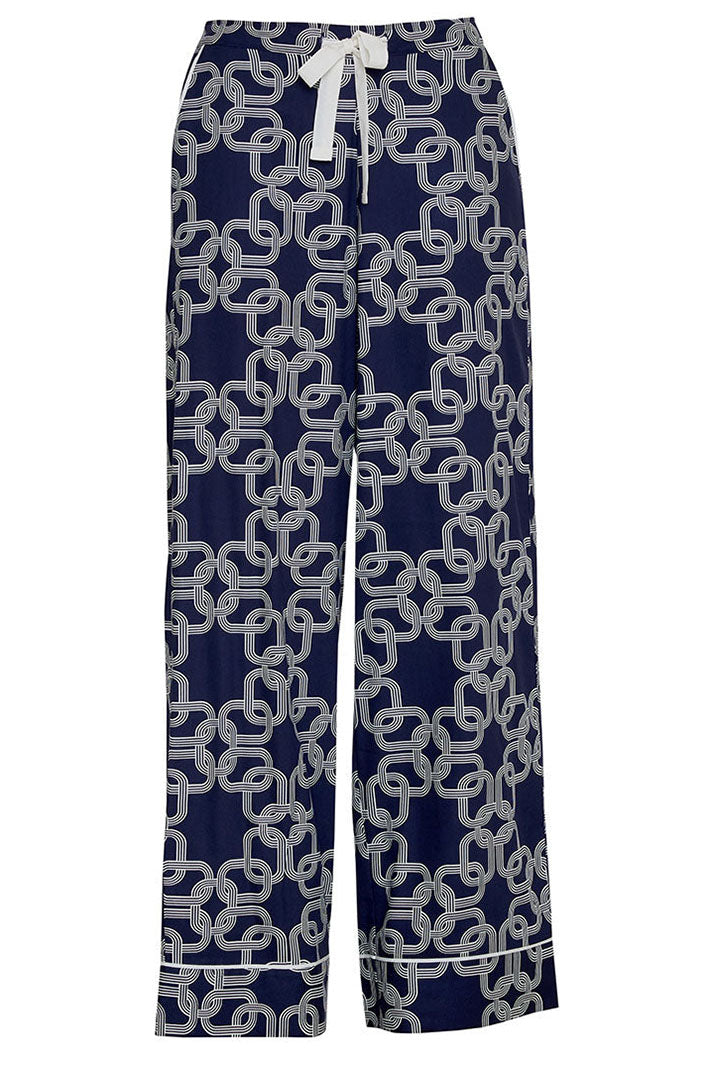 Cyberjammies Avery Navy Chain Print Wide Leg Pyjama Bottoms - Shirley Allum Boutique