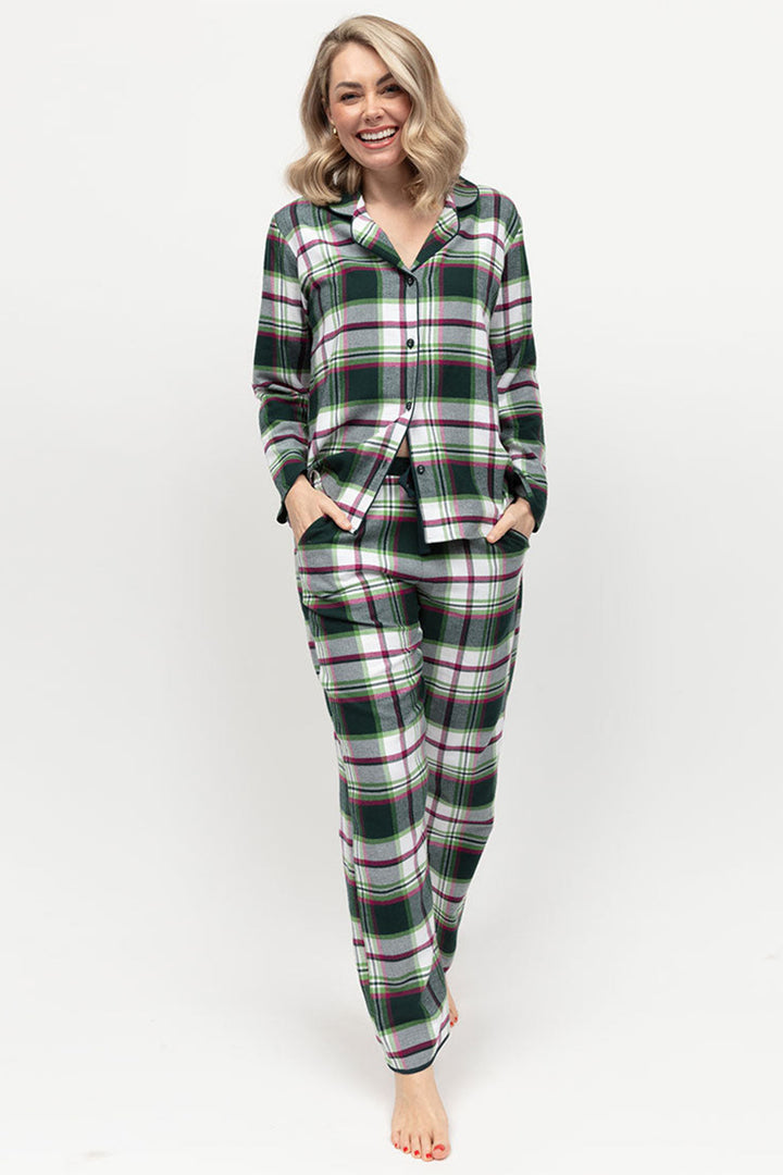 Cyberjammies Forrest Pyjama Bottoms Dark Green Check 510 - Shirley Allum Boutique