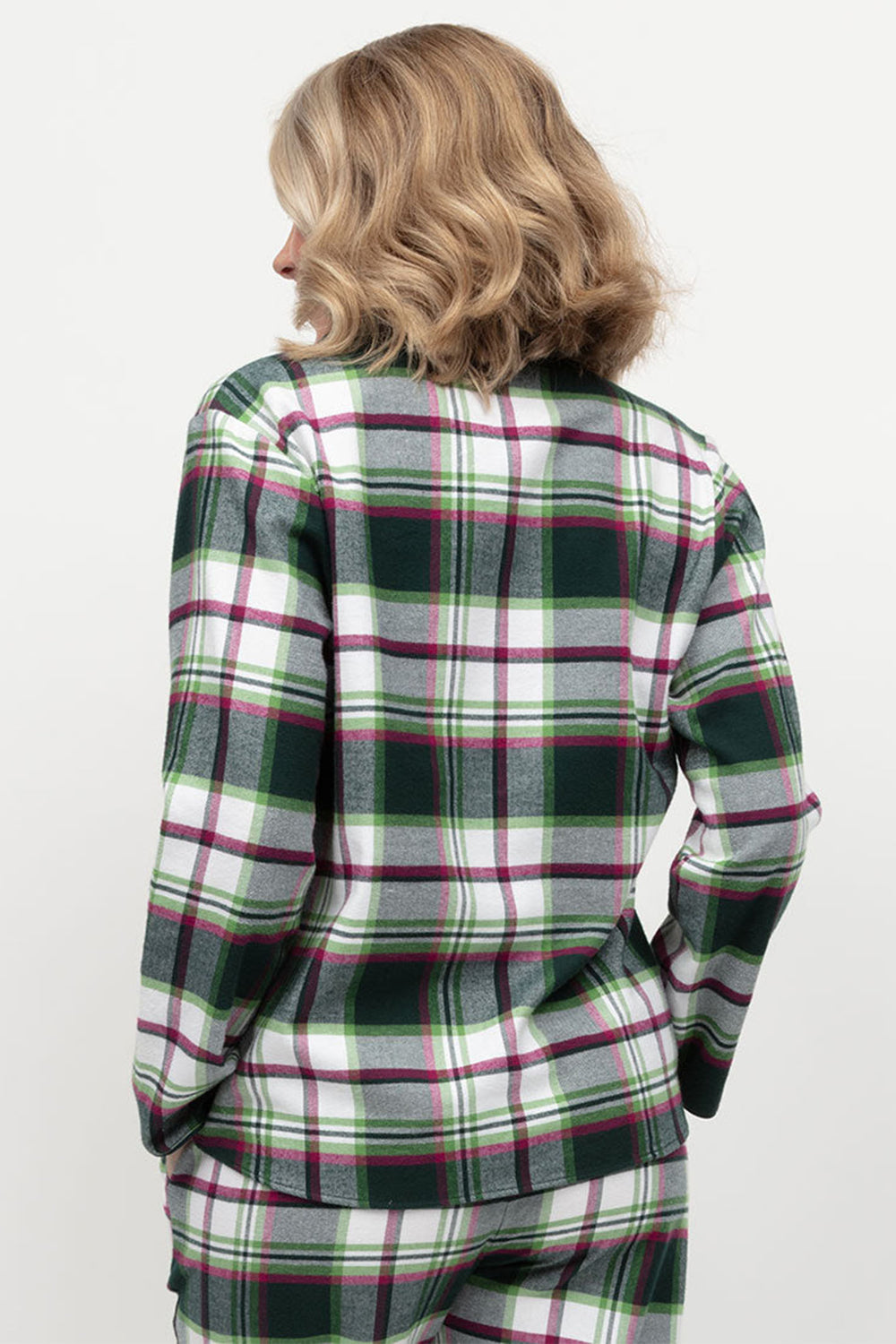 Cyberjammies Forrest Pyjama Top Dark Green Check Long Sleeve 509 - Shirley Allum Boutique