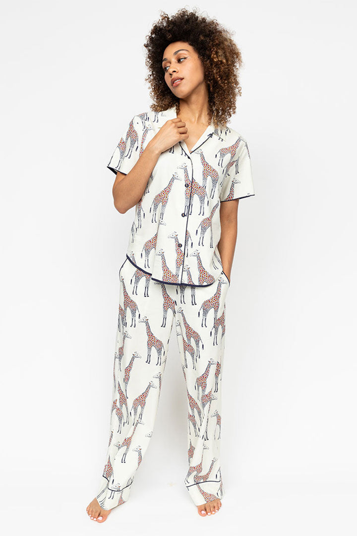 Cyberjammies Georgina Pyjama Bottoms Giraffe Print Wide Leg 0684 - Shirley Allum Boutique