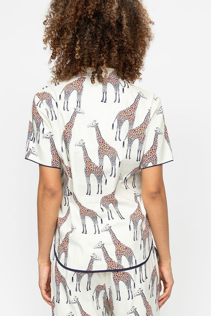 Cyberjammies Georgina Pyjama Top Giraffe Print Short Sleeve 0683 - Shirley Allum Boutique