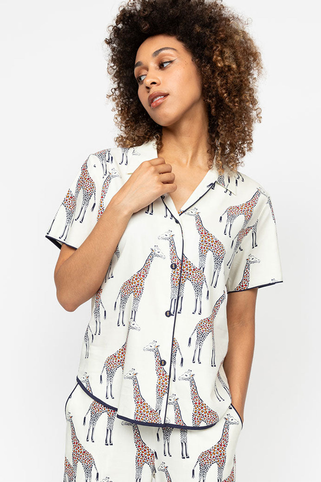 Cyberjammies Georgina Pyjama Top Giraffe Print Short Sleeve 0683 - Shirley Allum Boutique