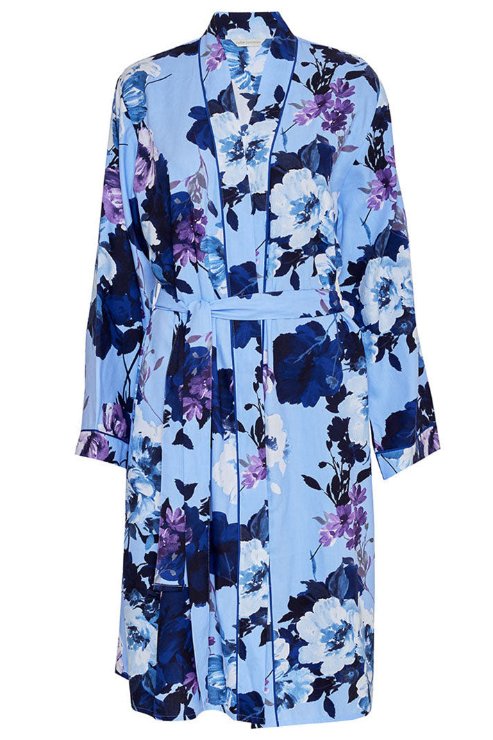 Cyberjammies Madeline Light Blue Floral Print Short Dressing Gown