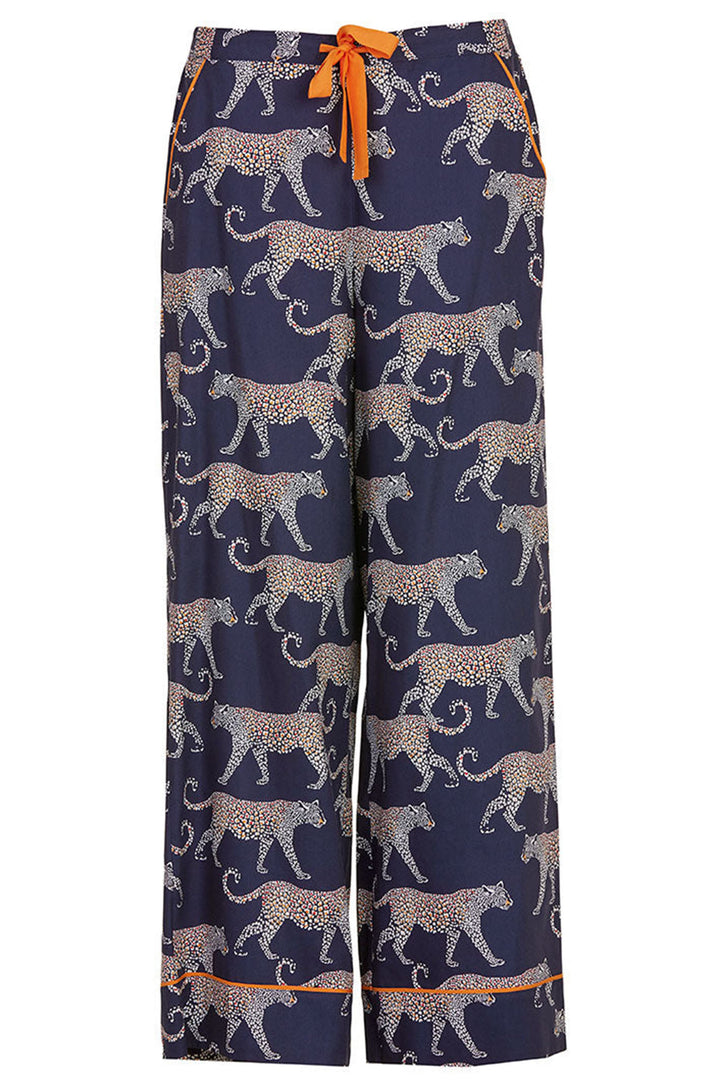 Cyberjammies Taylor Pyjama Bottoms Leopard Print Navy Wide Leg 0363 - Shirley Allum Boutique