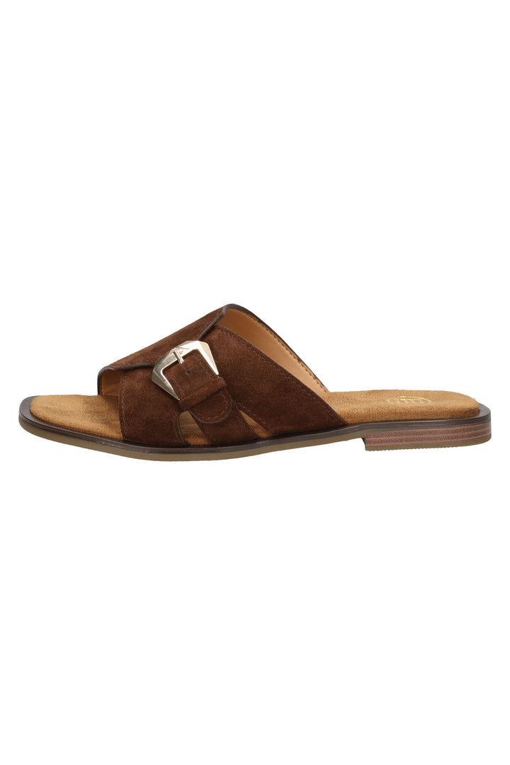 D31-AK590-1400-6100 Dark Brown Suede Mule Sandals - Shirley Allum Boutique