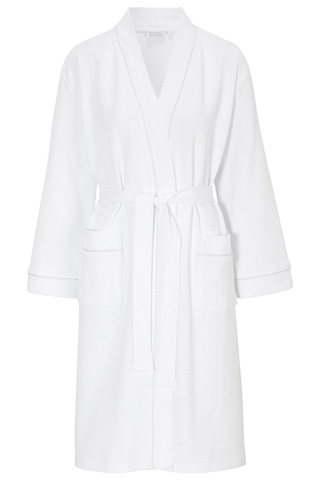 Damella 99206 001 White Waffle Knit Robe - Shirley Allum Boutique