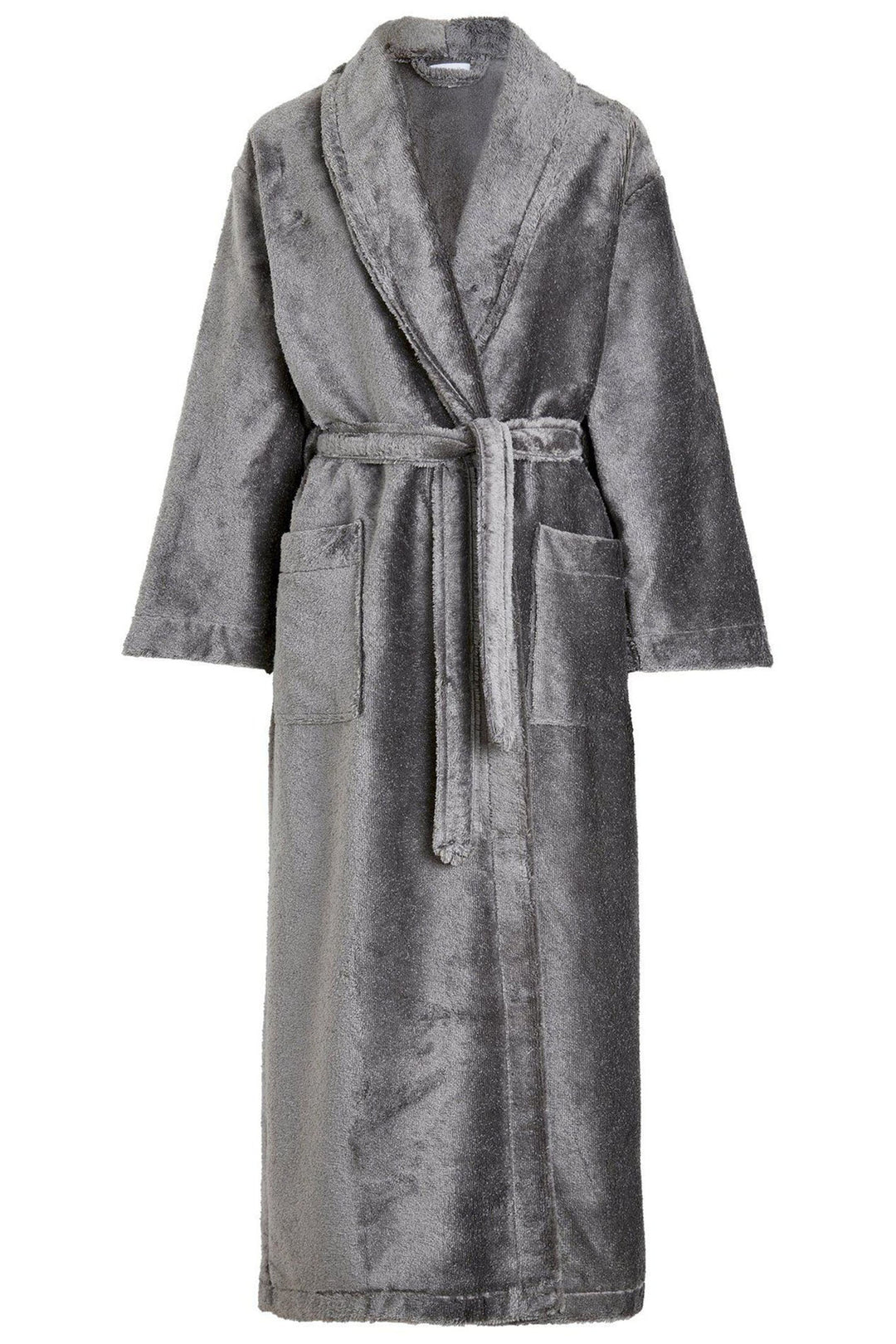 Damella Dressing Gown Modal Anthracite Grey Long Wrap 92298 025 - Shirley Allum Boutique