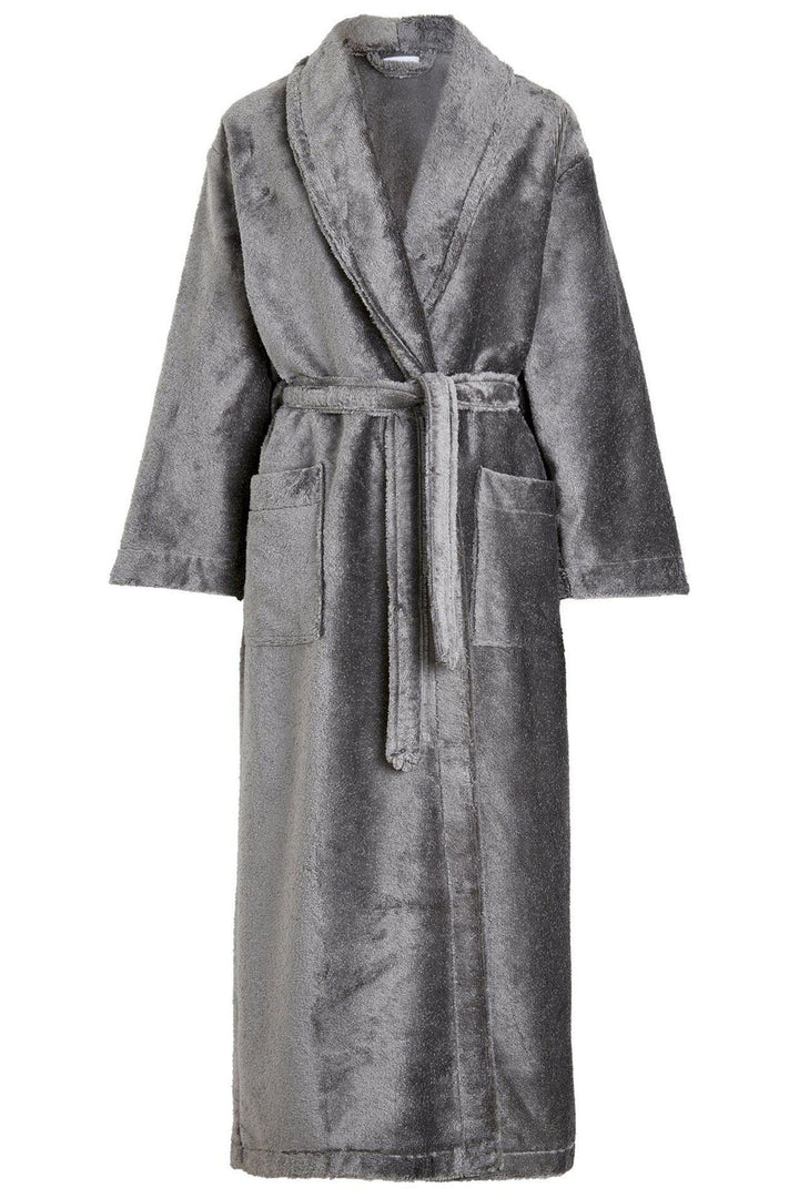 Damella Dressing Gown Modal Anthracite Grey Long Wrap 92298 025 - Shirley Allum Boutique