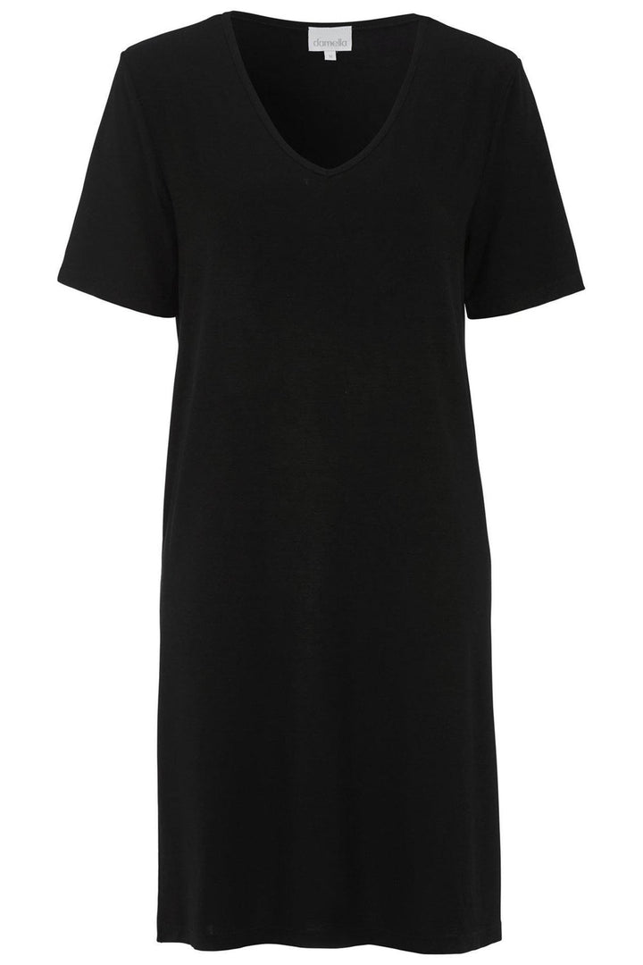 Damella Nightdress Black V-Neck Bamboo 69508 000 - Shirley Allum Boutique