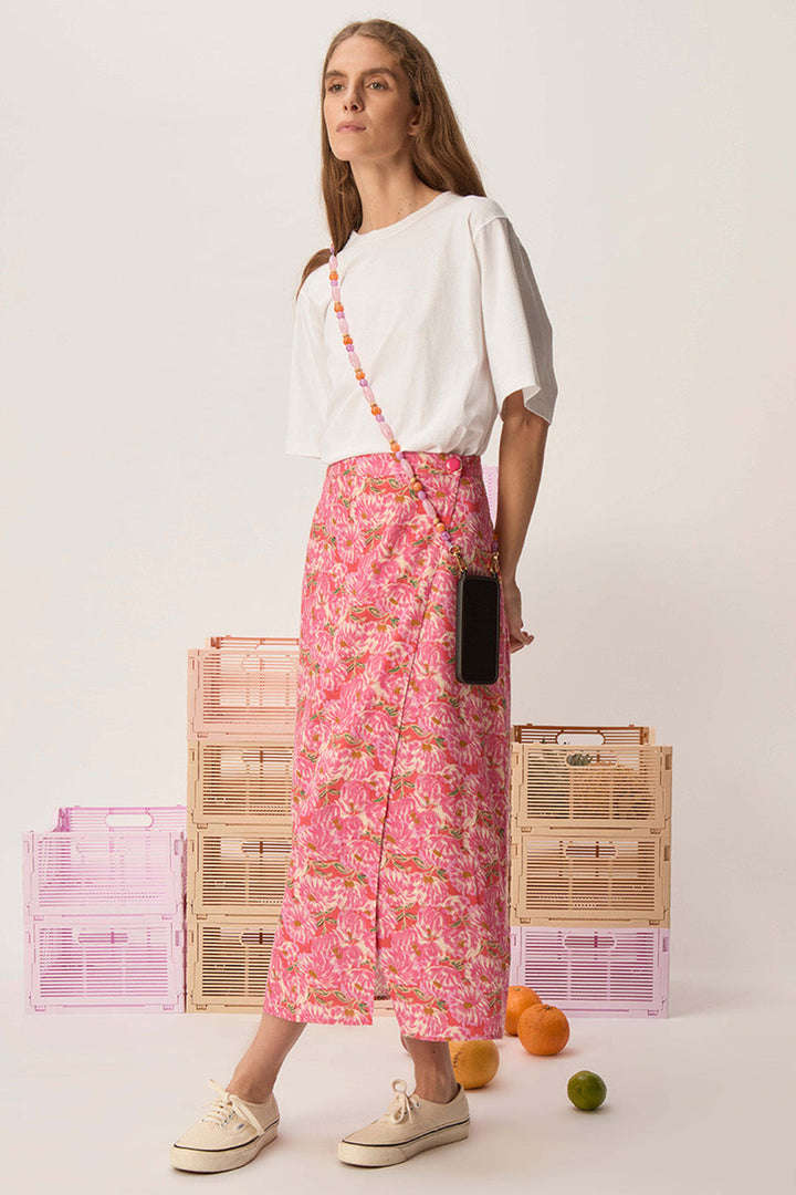 Des Petit Hauts Midi Skirt Siberie Azalee Pink 1E250430 - Shirley Allum Boutique