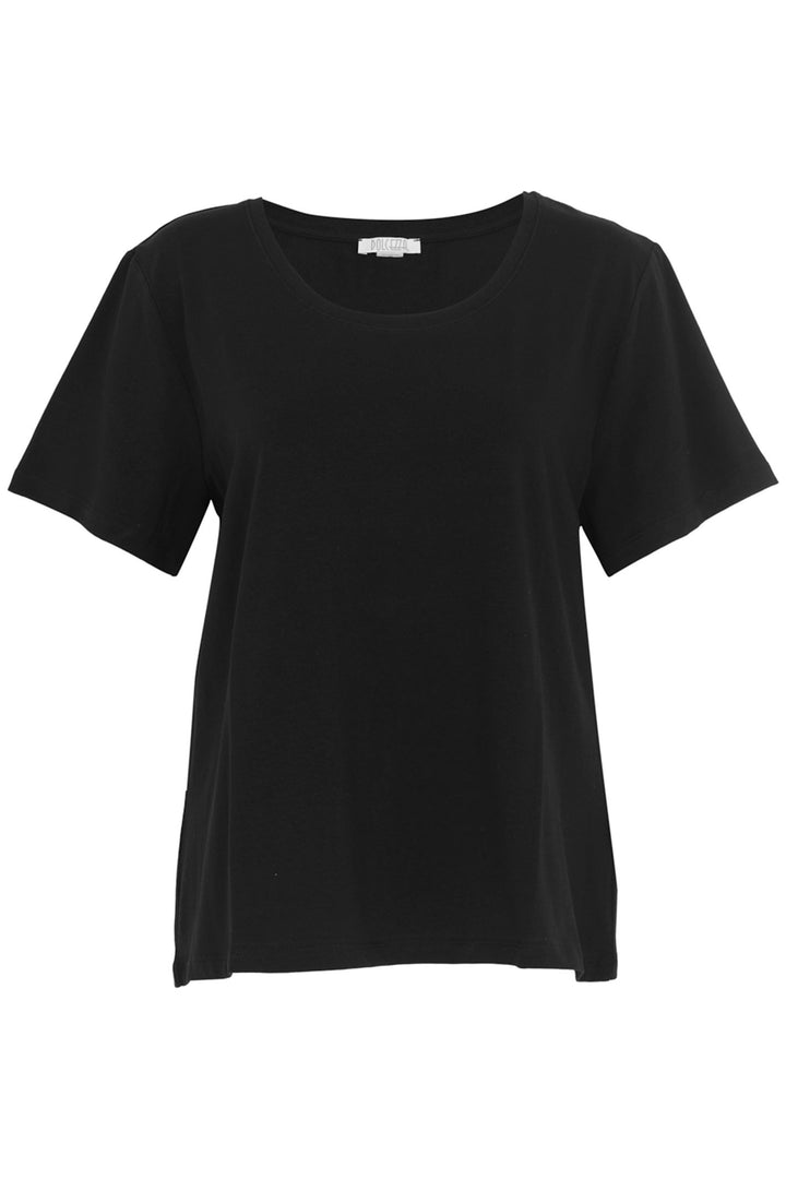 Dolcezza 24500 Black Round Neck Short Sleeve Top - Shirley Allum Boutique